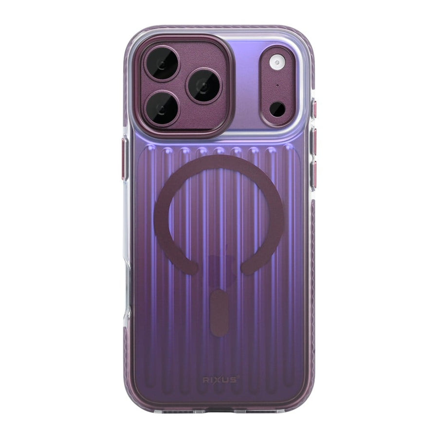 Coque Rixus Aero Ribbed Shield Compatible MagSafe pour Apple iPhone 17 Pro, 18 Pro - Bordeaux