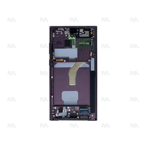 Chassis + Ecran Officiel Service Pack + Vitre pour Samsung Galaxy S22 Ultra S908B Burgundy