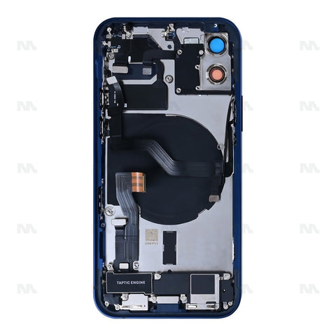 Boîtier pour Apple iPhone 12 avec petites pièces, compatible, bleu