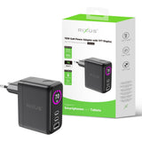 Adaptateur secteur Rixus RXHC50 GaN avec écran TFT 70 W gris sidéral