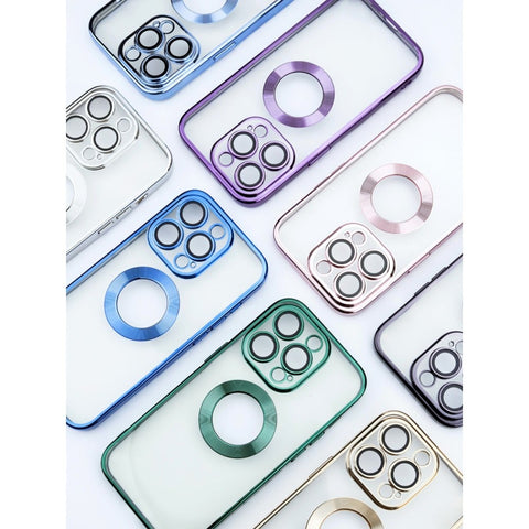 Étui en TPU brillant pour iPhone 12 - Bleu transparent