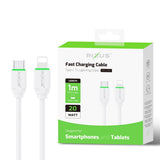 Câble USB-C vers Lightning à chargement rapide Rixus RXUC18L blanc