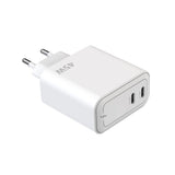 Adaptateur secteur double USB-C Rixus RXHC45 GaN 45 W blanc