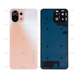 Vitre arrière pour Xiaomi 11 Lite 5G NE avec objectif rose pêche OEM
