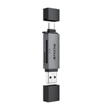 Lecteur de carte SD/TF USB-C 4 en 1 USB 3.0 Rixus RXCR02 – Gris sidéral