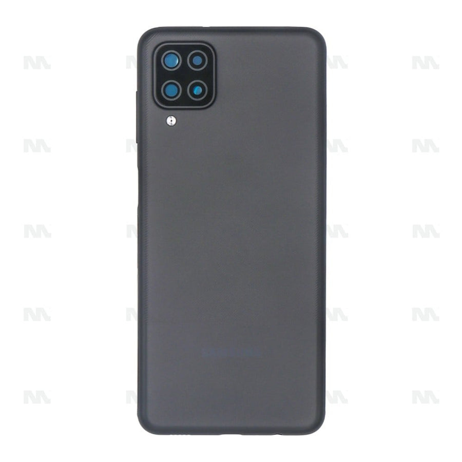 Vitre arrière pour Samsung Galaxy A12 Nacho A127F avec lentille, noire, OEM
