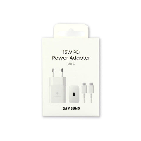 Chargeur rapide Samsung USB-C 15 W avec câble 1m - Blanc - Original
