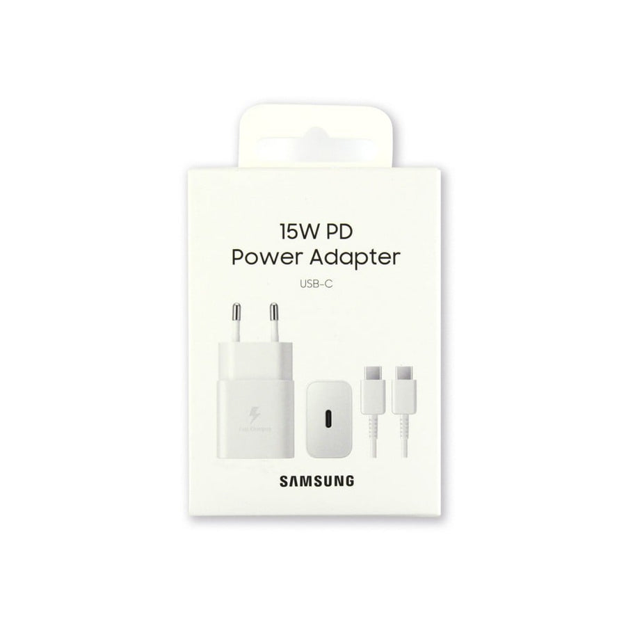 Chargeur rapide Samsung USB-C 15 W avec câble 1m - Blanc - Original