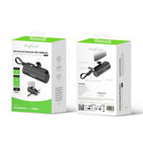 Batterie externe mini Rixus RXPB98B Click-On USB-C 5000 mAh noire