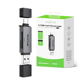 Lecteur de carte SD/TF USB-C 4 en 1 USB 3.0 Rixus RXCR02 – Gris sidéral