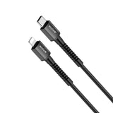 Câble USB-C vers Lightning tressé en nylon Rixus RXU71CA, 1,2 m, noir