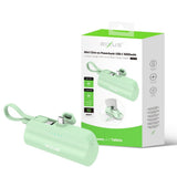 Batterie externe mini Rixus RXPB98G Click-On USB-C 5000 mAh verte