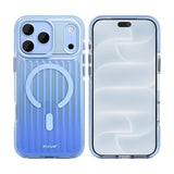 Coque Rixus Aero Ribbed Shield Compatible MagSafe pour Apple iPhone 17 Pro Max, 18 Pro Max - Glacier