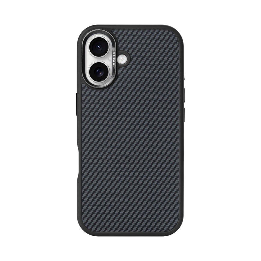 Coque de protection Mag Carbon avec MagSafe pour Apple iPhone 16 – Titanium Black