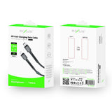 Câble USB-C vers Lightning tressé en nylon Rixus RXU71CA, 1,2 m, noir