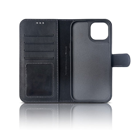 Portefeuille magnétique amovible Rixus Duo pour Apple iPhone 16 Noir
