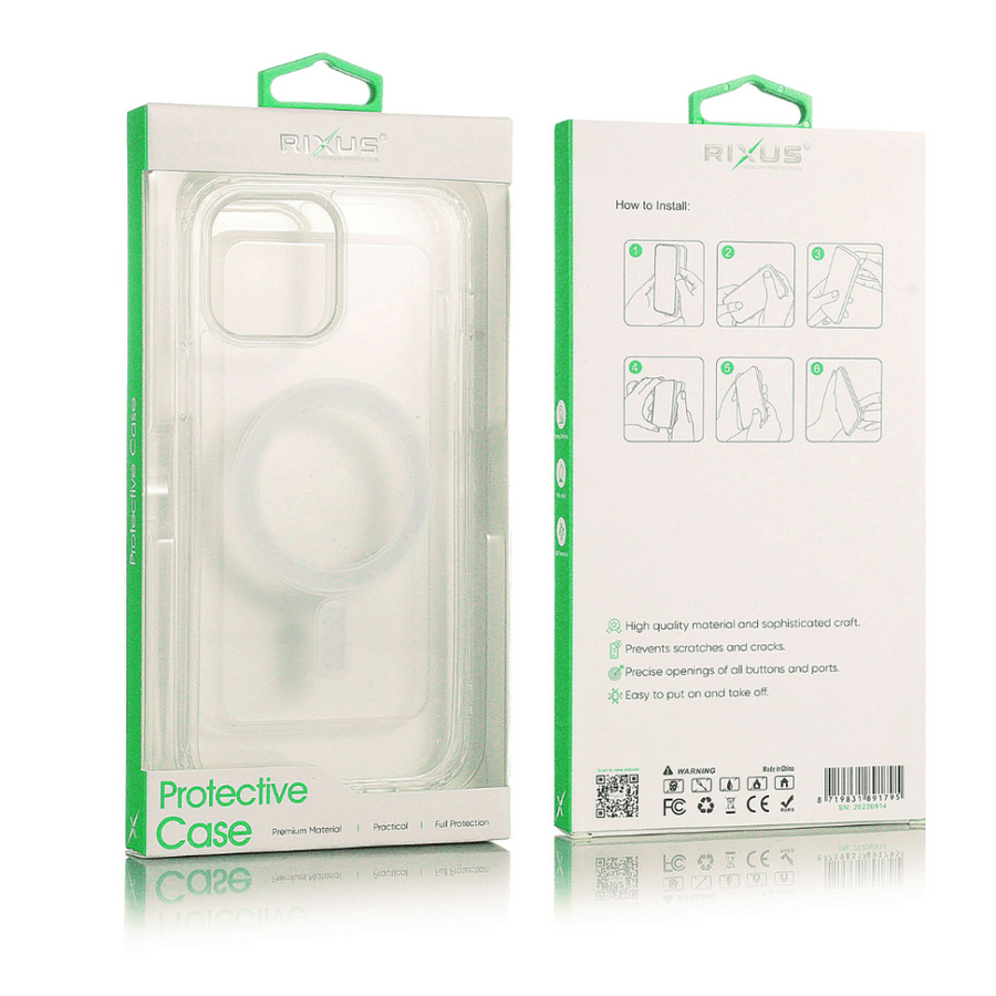 Étui transparent magnétique Rixus pour Apple iPhone 14 Plus