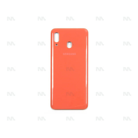 Vitre Arrière Sans Lentille Original OEM pour Samsung Galaxy A20 A205F - Rouge