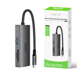 Adaptateur USB-C vers Ethernet Rixus RXHU08 avec station d'accueil, gris