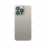 Vitre Arrière sans NFC, cadre d'appareil photo agrandi en titane naturel compatible pour Apple iPhone 15 Pro Max