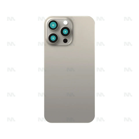 Vitre Arrière sans NFC, cadre d'appareil photo agrandi en titane naturel compatible pour Apple iPhone 15 Pro Max