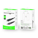 Câble USB-C vers Lightning tressé Rixus RXUC28L avec écran LED, 1 m, noir
