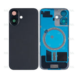 Vitre Arrière sans NFC pour Apple iPhone 16, bloc complet de caméra agrandi - Noir - Compatible