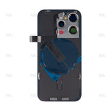 Vitre arrière avec NFC (Grand contour caméra) Compatible pour Apple iPhone 15 Pro - Titane Bleu