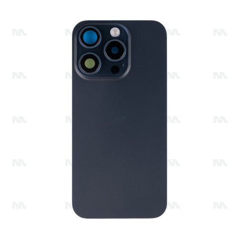 Vitre arrière avec NFC (Grand contour caméra) Compatible pour Apple iPhone 15 Pro - Titane Bleu