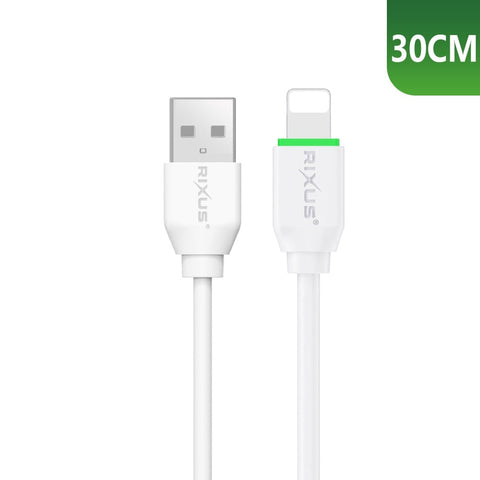 Câble de recharge Rixus RXUC13AL USB-A vers Lightning 30 cm blanc