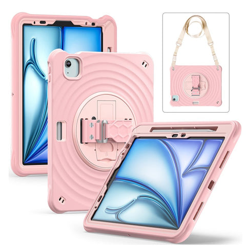 Étui antichoc Rixus RXTC08 pour Apple iPad Air 11 pouces (2024), Air 4 10,9 pouces (2020), Air 5 10,9 pouces (2022), Pro 11 pouces (2018, 2020, 2021, 2022) Rose cerisier