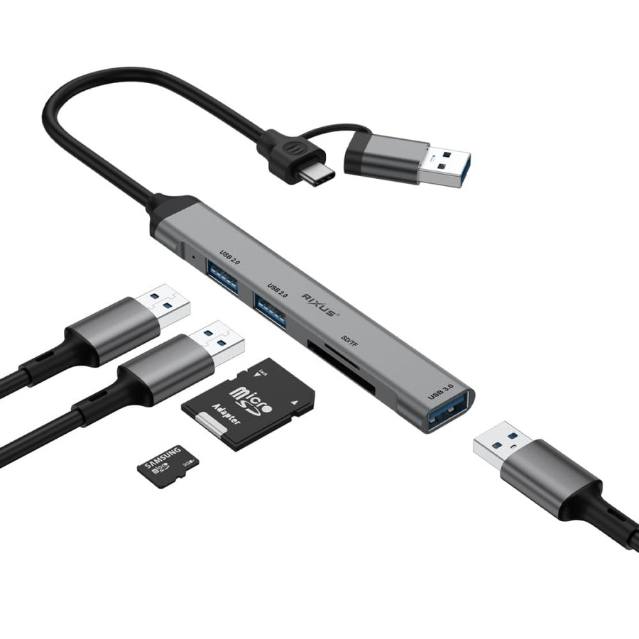 Adaptateur multiport Rixus RXHU05 USB-C 2 en 1