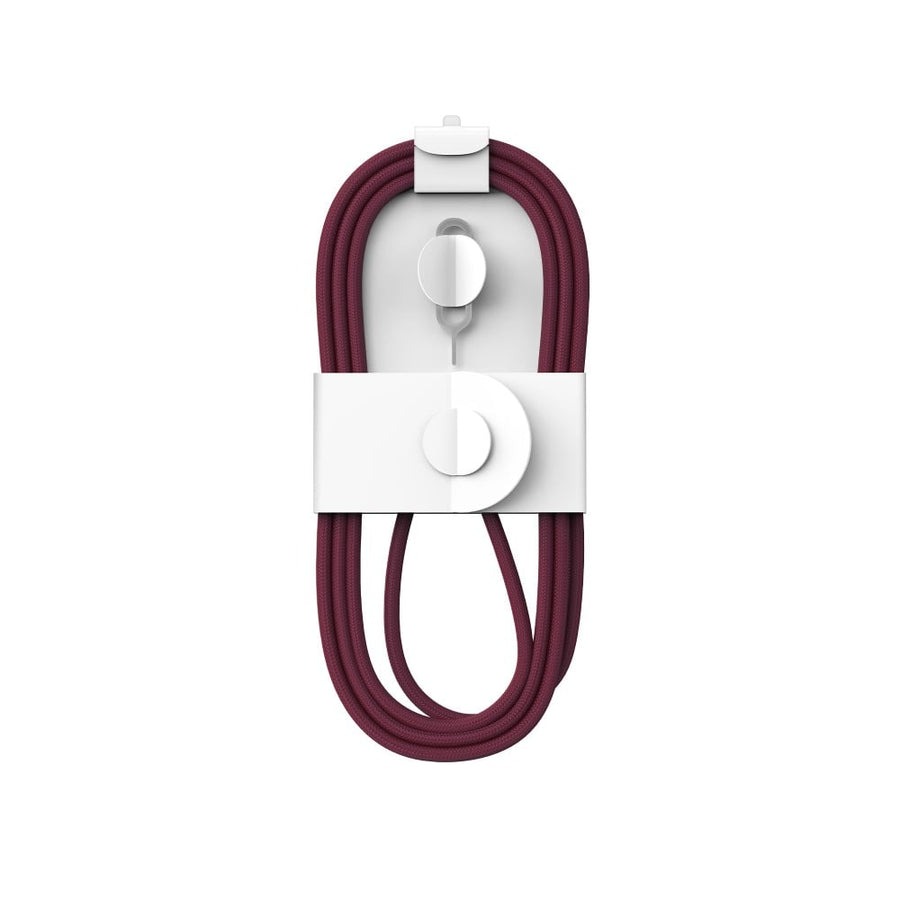 Câble Tressé USB-C vers USB-C 60W 100cm US80001M Boîte Détaillant pour Apple iPhone 15, 16, 17, 18 Series - Bordeaux