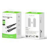 Câble de recharge rapide Rixus RXUC39C USB-C vers USB-C tressé en nylon 3 m noir