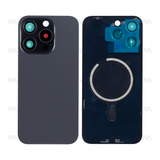 Vitre Arrière sans NFC, cadre d'appareil photo agrandi pour Apple iPhone 15 Pro - Noir Titane - Compatible