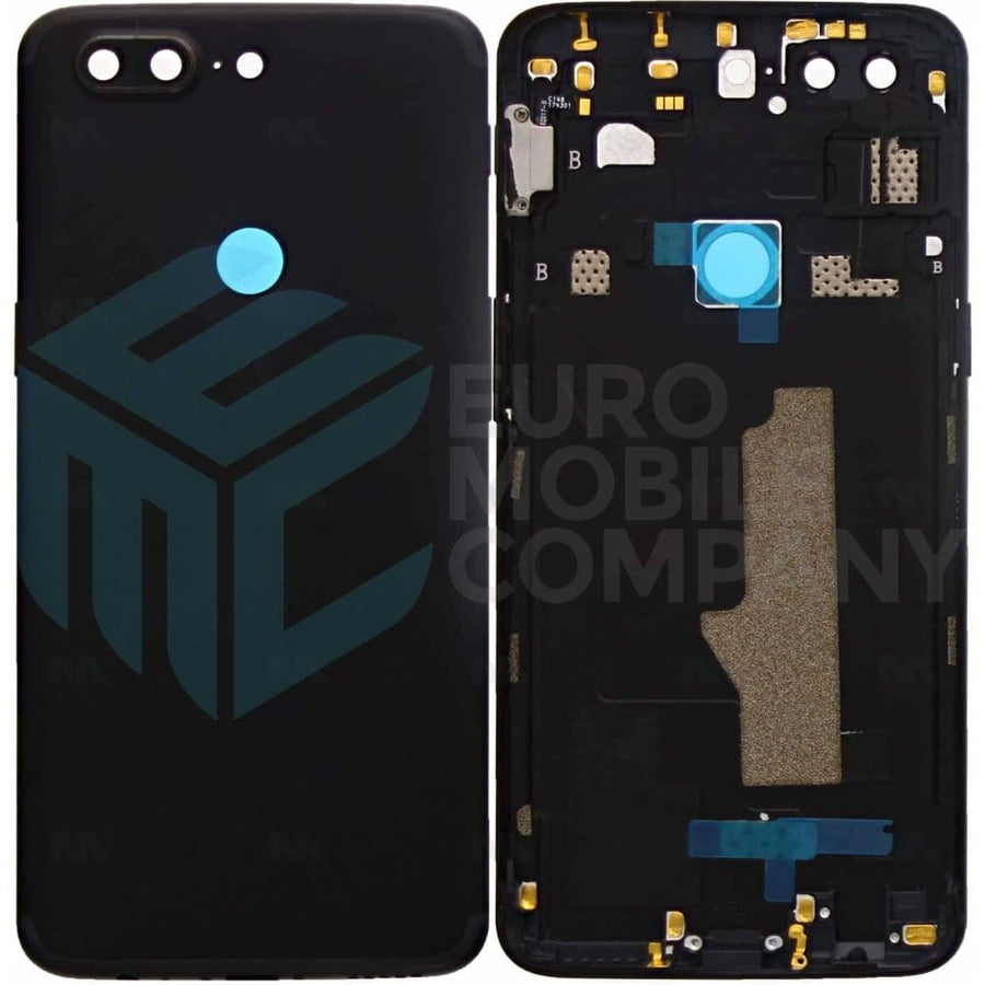Vitre arrière pour OnePlus 5T (A5010) avec objectif – Noir nuit – OEM