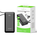 Batterie externe Rixus RXPB01B 10 000 mAh avec câble intégré et dragonne, noir