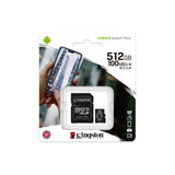 Carte mémoire MicroSD Kingston Canvas Select Plus 512 Go 100R A1 C10 avec adaptateur
