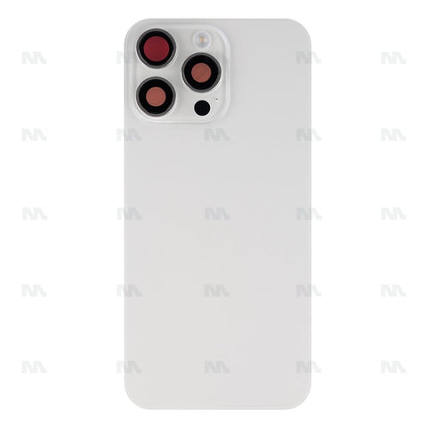 Vitre arrière avec NFC (Grand contour caméra) Compatible pour Apple iPhone 15 Pro Max - Titane Blanc