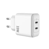 Adaptateur secteur double USB-C GaN Rixus RXHC33D 33 W blanc