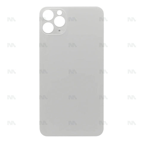Vitre Arrière Grand Trou Compatible pour Apple iPhone 11 Pro Max - Blanc