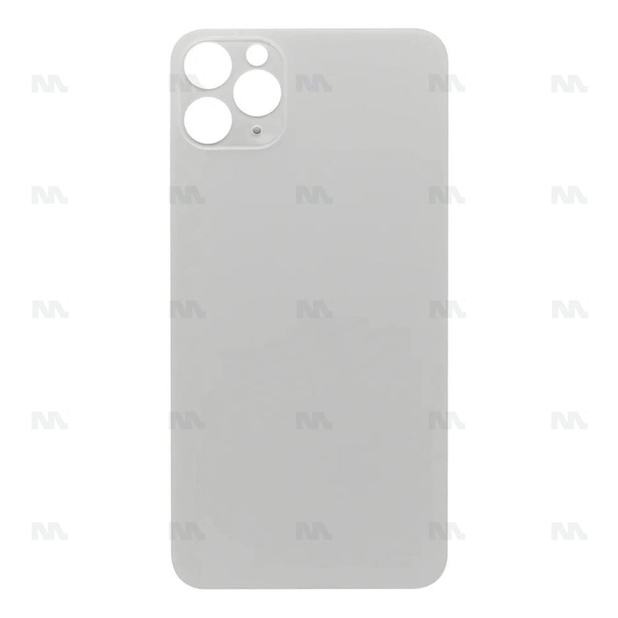 Vitre Arrière Grand Trou Compatible pour Apple iPhone 11 Pro Max - Blanc