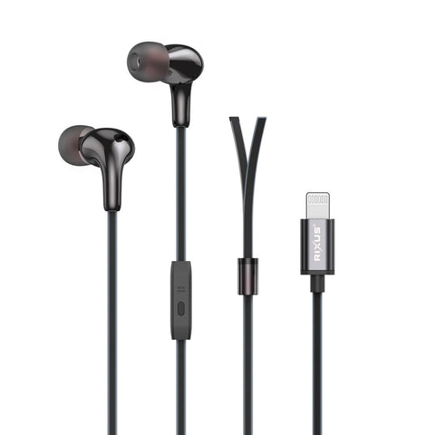 Écouteurs intra-auriculaires stéréo filaires Lightning Rixus RXHD27L, noir