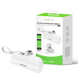 Batterie externe mini Rixus RXPB98W Click-On USB-C 5000 mAh blanche
