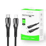 Câble de données USB-C vers Lightning Rixus RXUC30L en alliage gris métallisé