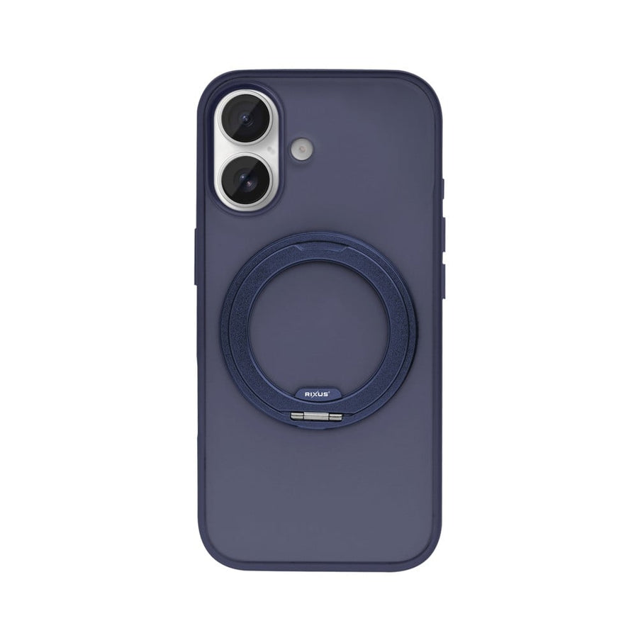 Coque Rixus SnapGrip 360 avec Anneau Support pour Apple iPhone 16 - Bleu