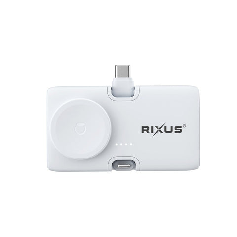 Batterie externe Rixus RXPB13 Mini Click-On 3 en 1 4 500 mAh Blanc