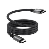 Câble magnétique Rixus RXUC03 USB-C 4.0 vers USB-C facile à enrouler, 1,5 m, 100 W, gris sidéral