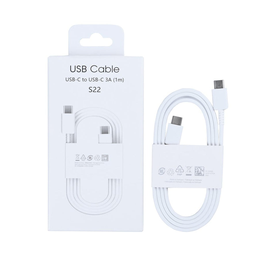 Câble de données USB-C vers USB-C 100 cm blanc Boîte de vente au détail