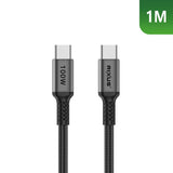 Câble Rixus RXUC04 USB-C 2.0 vers USB-C 1 m 100 W gris sidéral